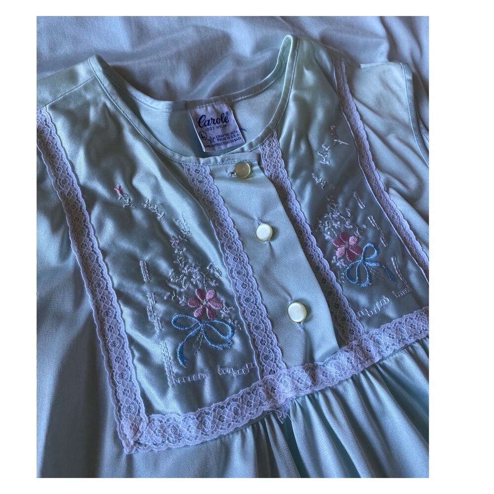 Vintage Slip Dress Lace Embroidered Floral Babydoll Romantic Coquette Nightie L - Picture 6 of 11
